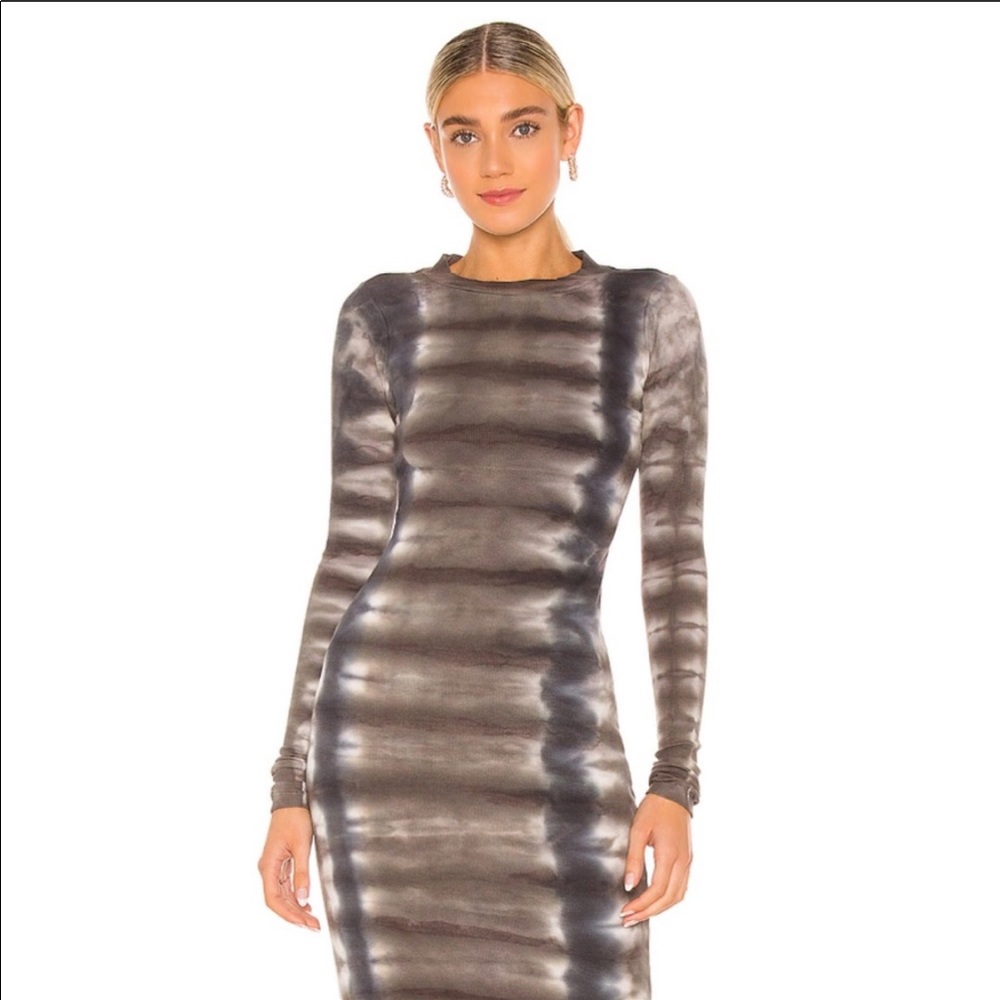 YFB Bodycon Fitted Tie Dye Slit Dress